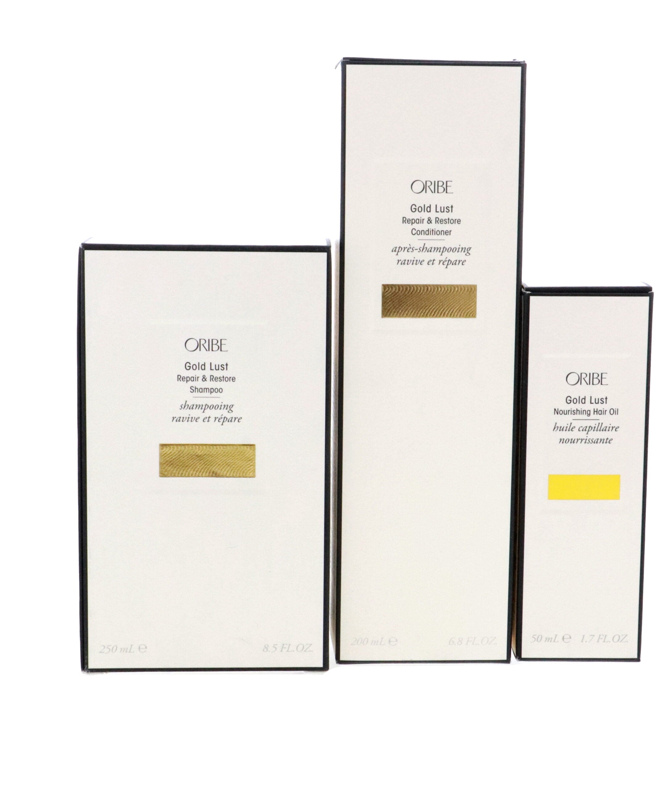 Oribe Gold Lust 3 Pc Kit - 8.5oz Repair and Restore Shampoo, 6.8oz Repair and Restore Conditioner, 1.7oz Nourishing Hair Oil image 1