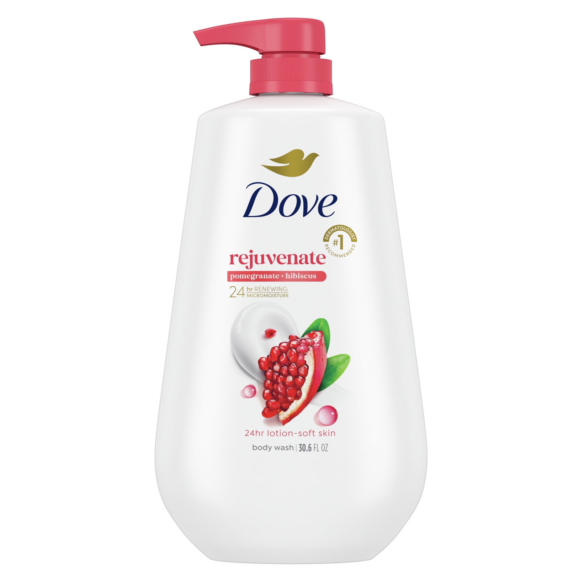 Dove Body Wash for Women Rejuvenating Pomegranate & Hibiscus All Skin, 30.6 oz with Pump image 0