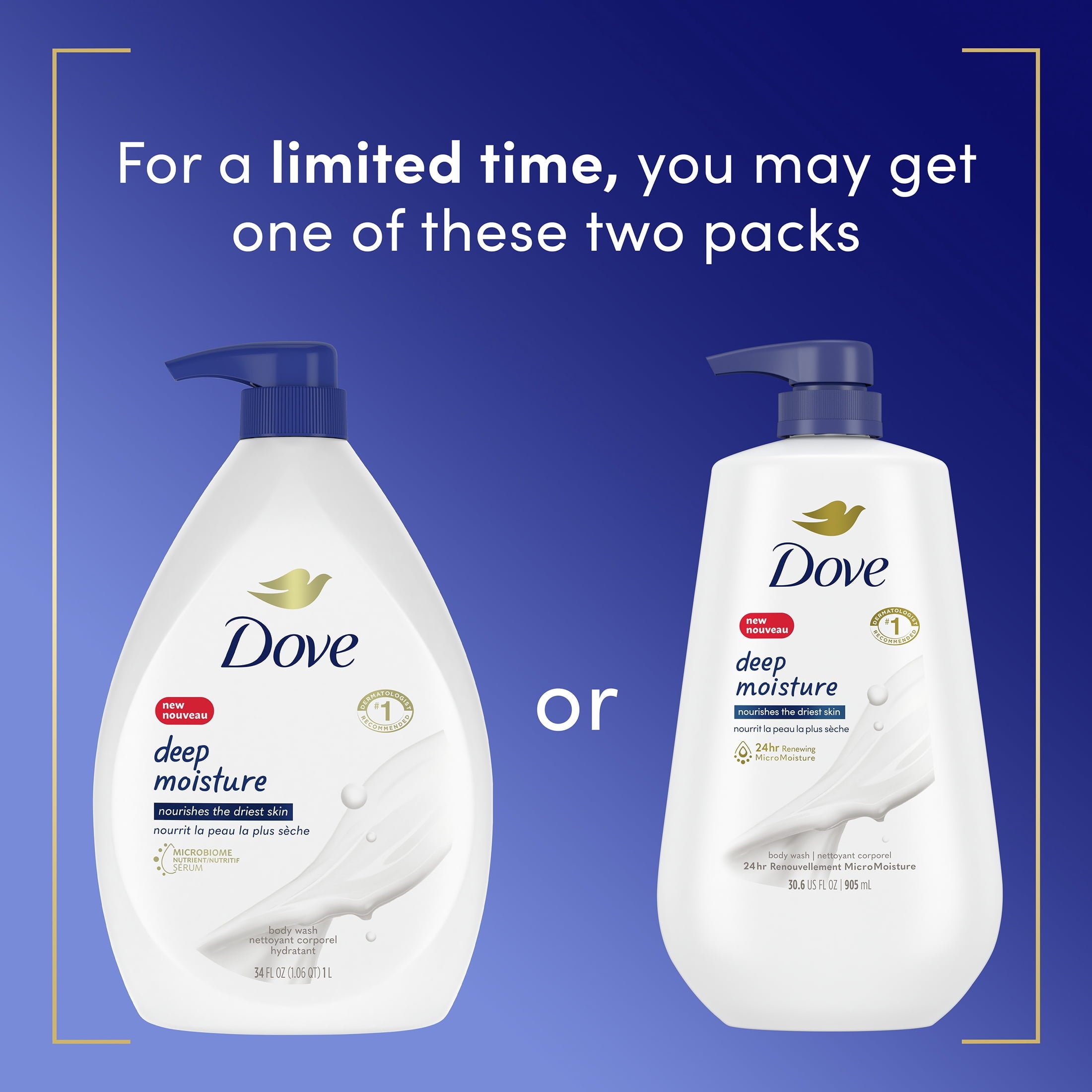 (3 pack) Dove Body Wash with Pump for 24hr Lotion-Soft Skin Deep Moisture Moisturizing Skin Cleanser with No Sulfates No Parabens, 30.6 fl oz image 12