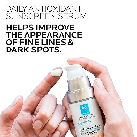 La Roche-Posay Anthelios AOX Daily Antioxidant Serum with SPF, Face Moisturizer with Sunscreen and Vitamin C & E, Oil Free Face Sunscreen for Sensitive Skin, Moisturizing Sun Protection image 3