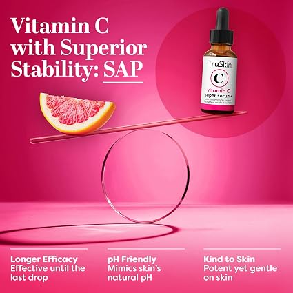TruSkin Vitamin C Plus Super Serum, 5-Way Rejuvenation with Vegan Collagen, 1 fl oz image 2