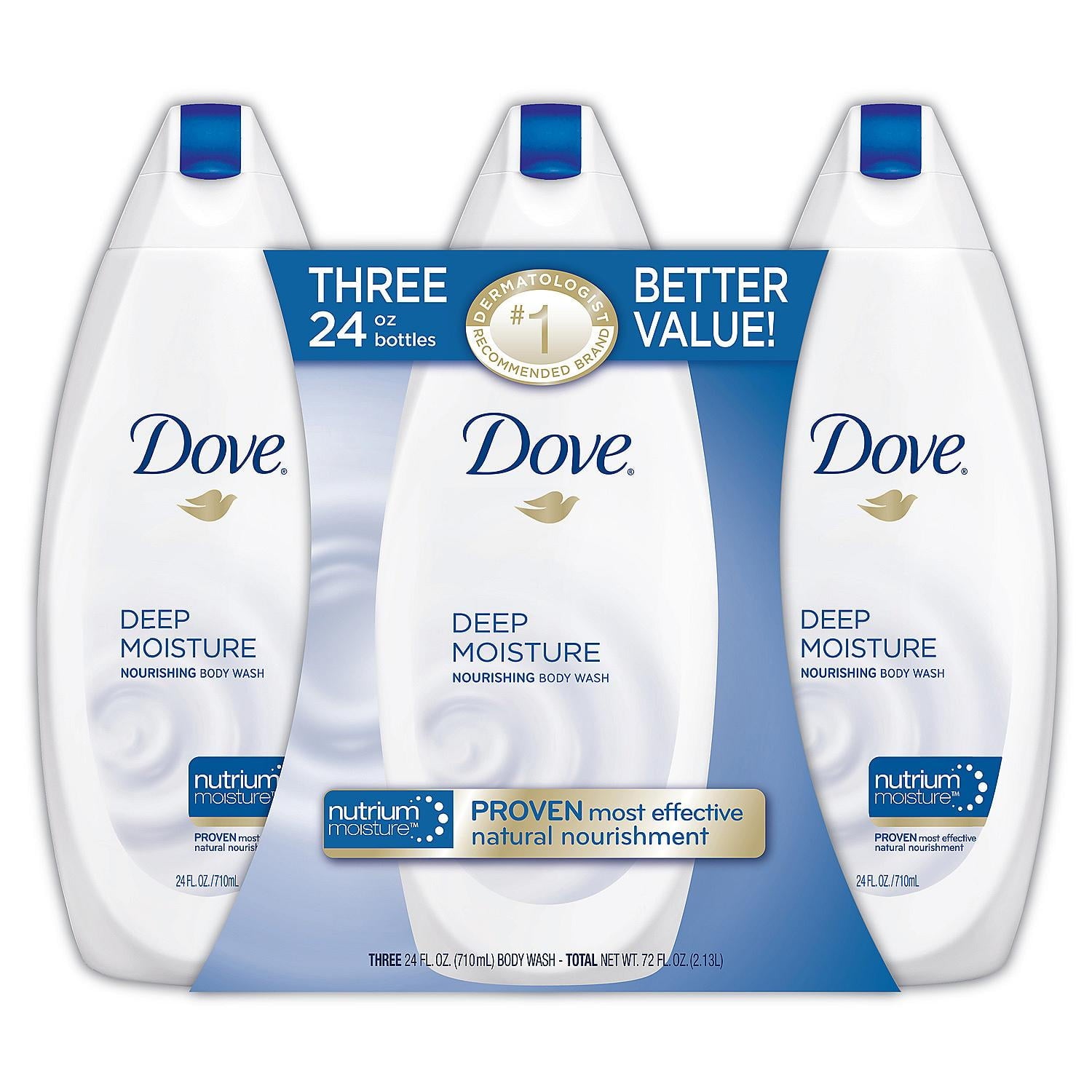 Dove Nourishing Body Wash, Deep Moisture (24 fl. oz., 3 pk.) image 0