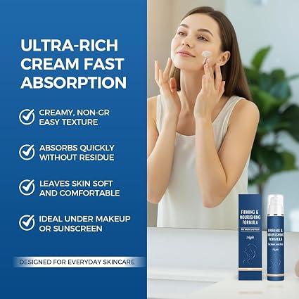 Firming & Nourishing Night Cream for Face & Neck, Deep Hydrating Anti-Wrinkle Moisturizer with Hyaluronic Acid, Shea Butter & Aloe Vera, 50ml (NIGHT CREAM) image 3