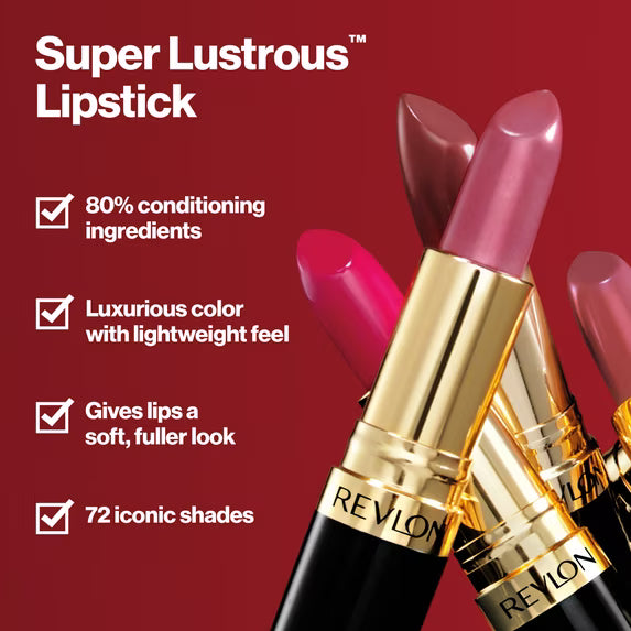 Revlon Super Lustrous Creme Lipstick, Creamy Formula, 802 Daylight Delight, 0.15 oz