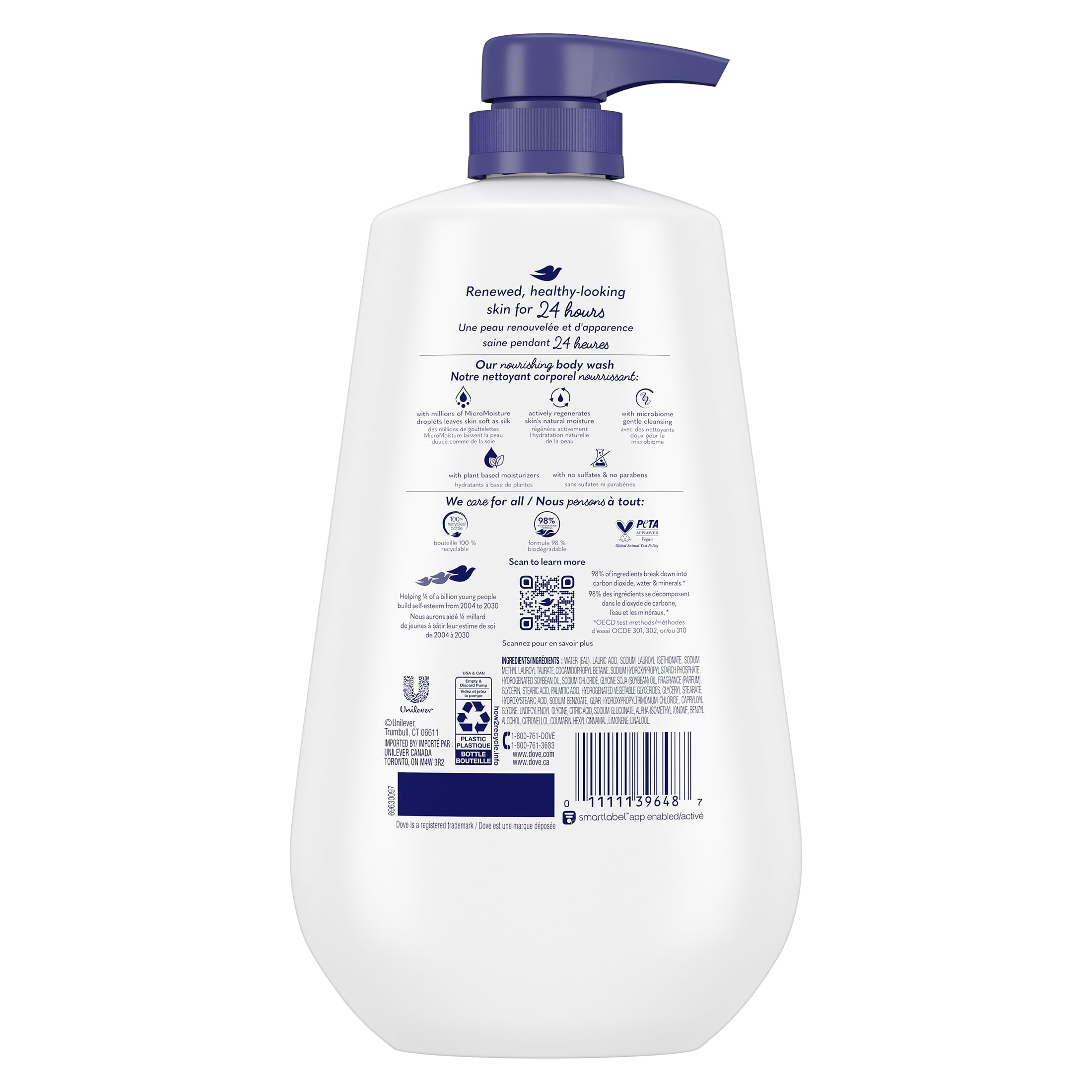 (3 pack) Dove Body Wash with Pump for 24hr Lotion-Soft Skin Deep Moisture Moisturizing Skin Cleanser with No Sulfates No Parabens, 30.6 fl oz image 9