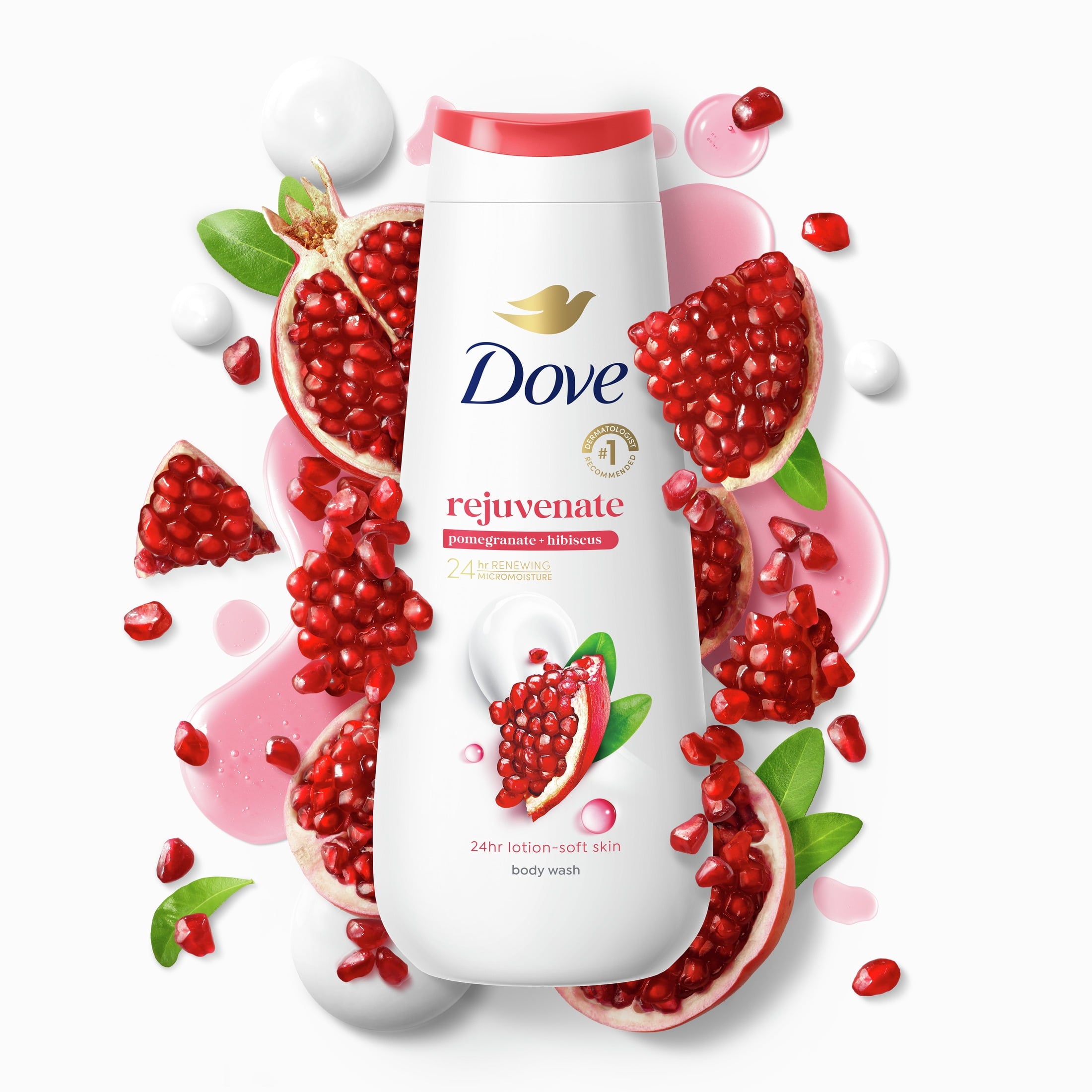 Dove Body Wash for Women Rejuvenating Pomegranate & Hibiscus All Skin, 30.6 oz with Pump image 10