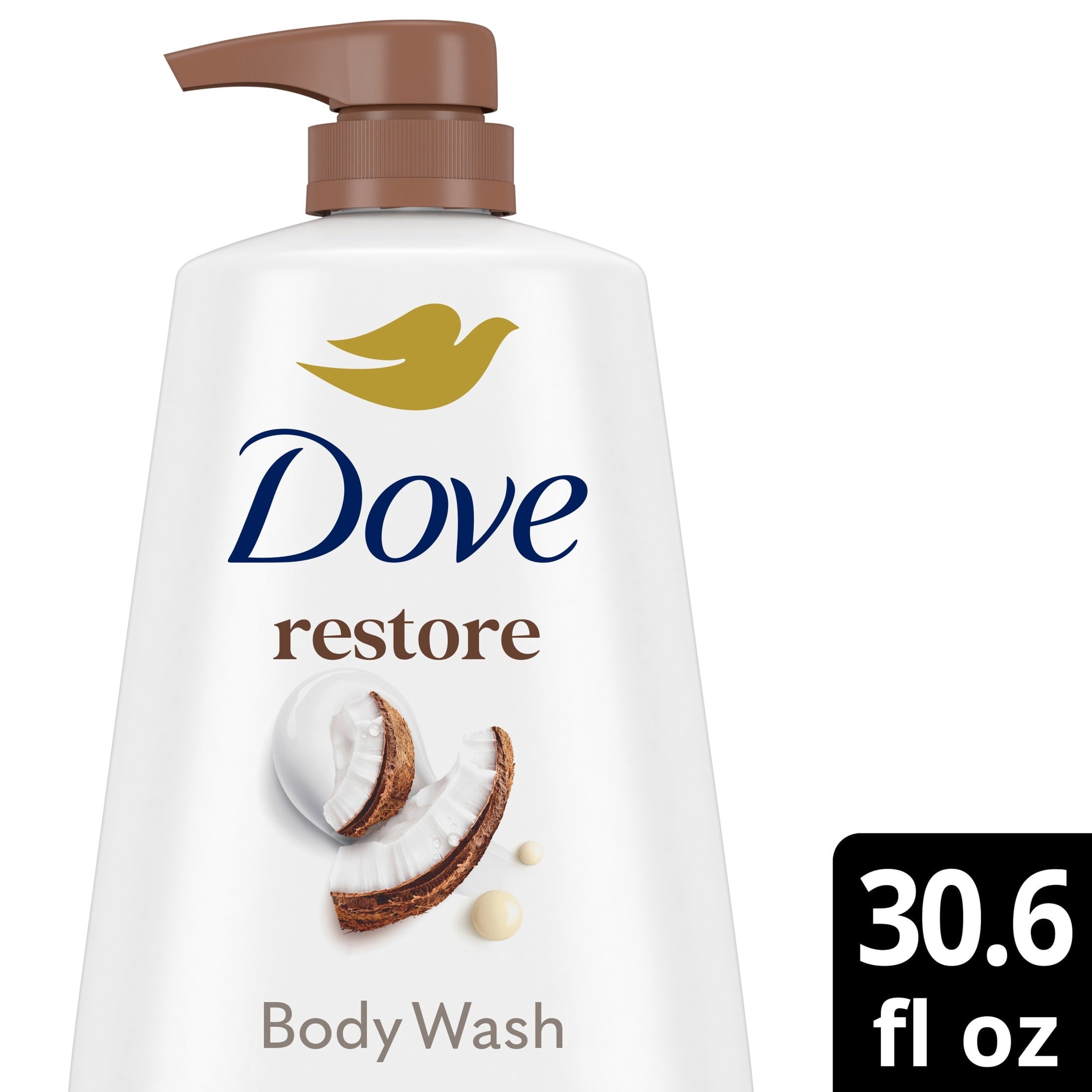 Dove Body Wash With Pump For 24hr Lotion-Soft Skin Restore Coconut & Cocoa Butter Moisturizing Skin Cleanser With No Sulfates No Parabens ,30.6 fl oz image 1
