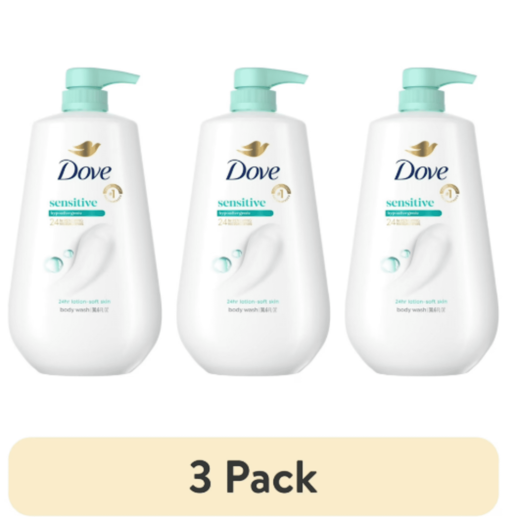 (3 pack) Dove Body Wash with Pump Sensitive Skin, 30.6 fl oz image 0