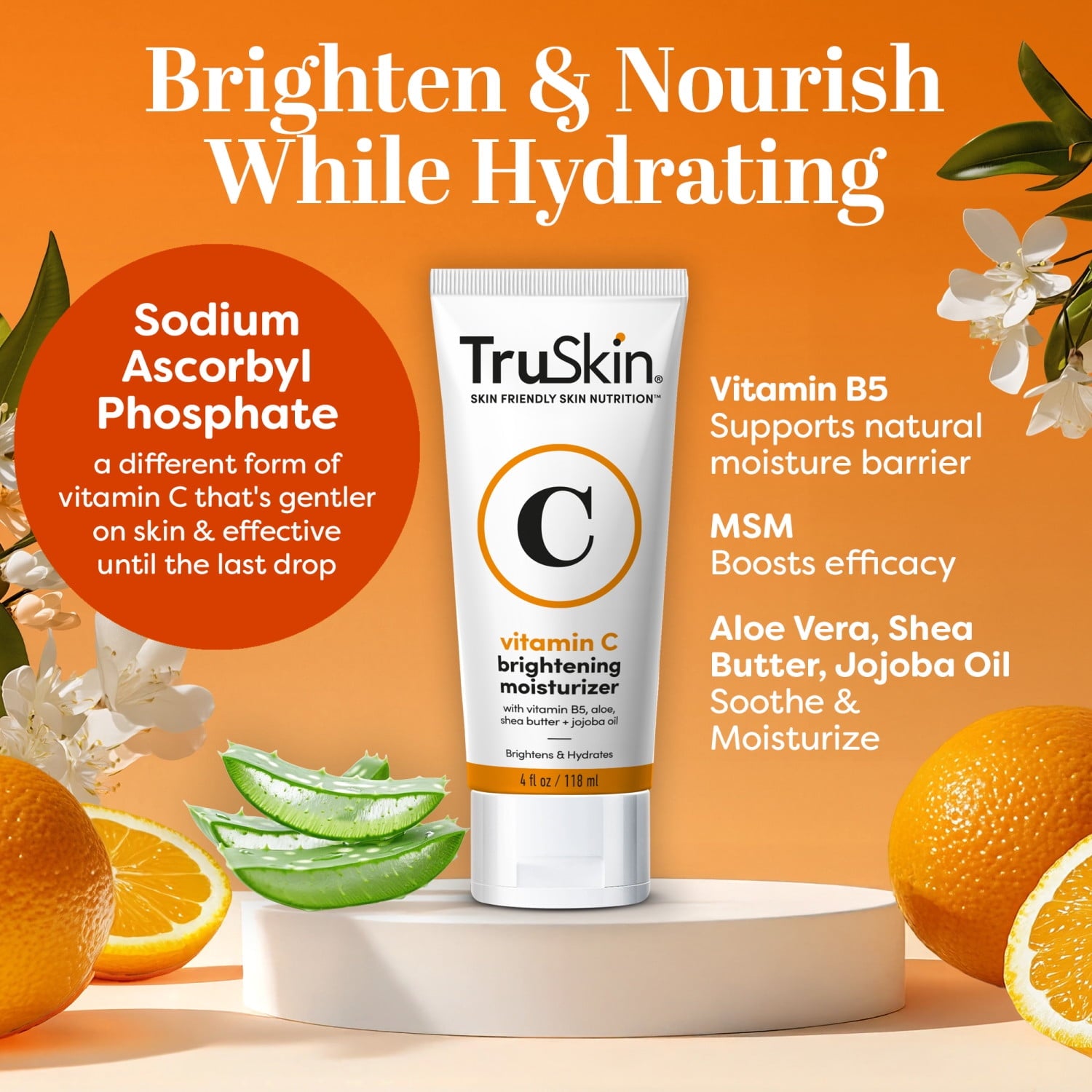 TruSkin Vitamin C Brightening Moisturizer For Face – With Vitamin C, Vitamin B5, Vitamin E, Jojoba Oil, Aloe Vera – Anti Aging, Wrinkle Cream, 2 fl oz image 2