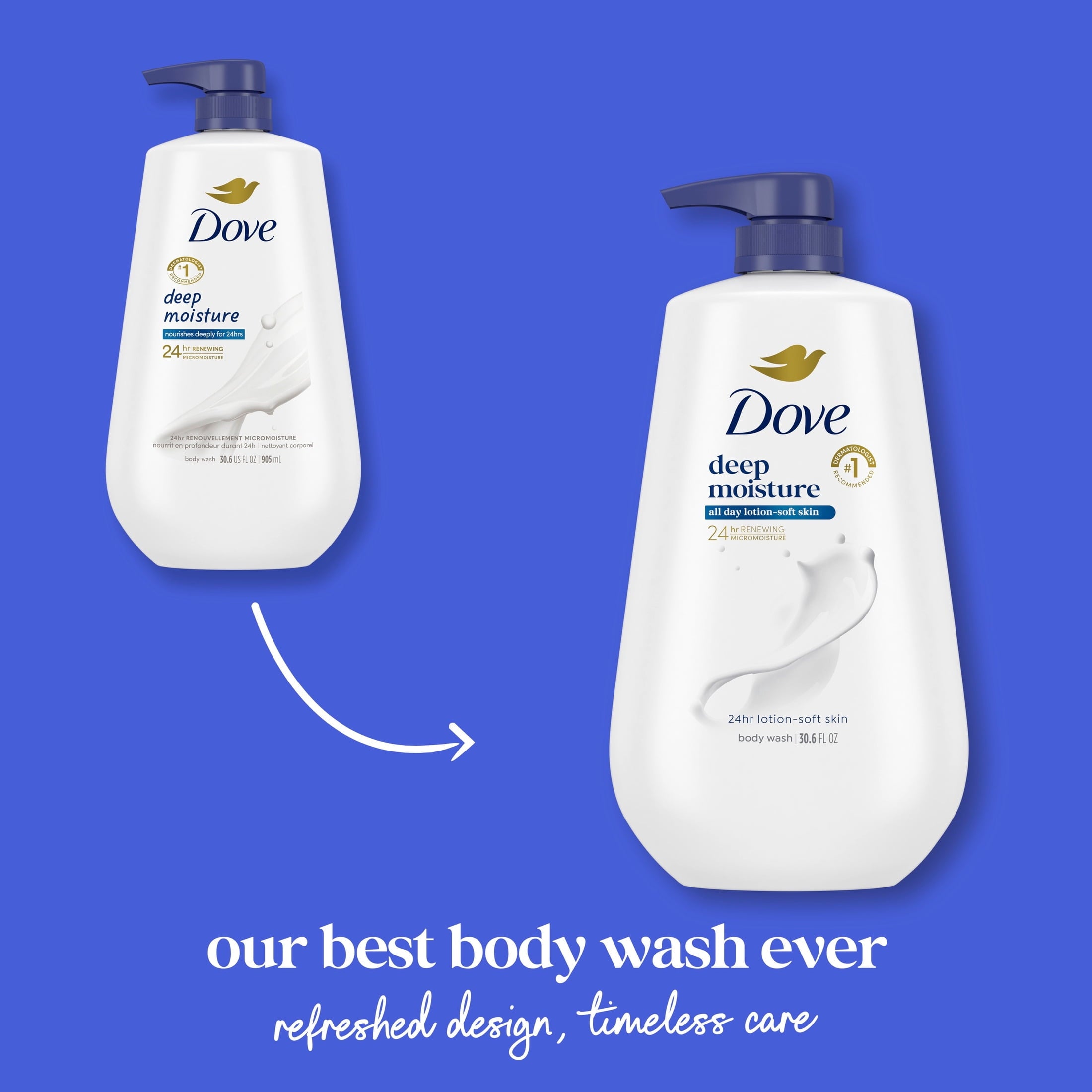 (3 pack) Dove Body Wash with Pump for 24hr Lotion-Soft Skin Deep Moisture Moisturizing Skin Cleanser with No Sulfates No Parabens, 30.6 fl oz image 15