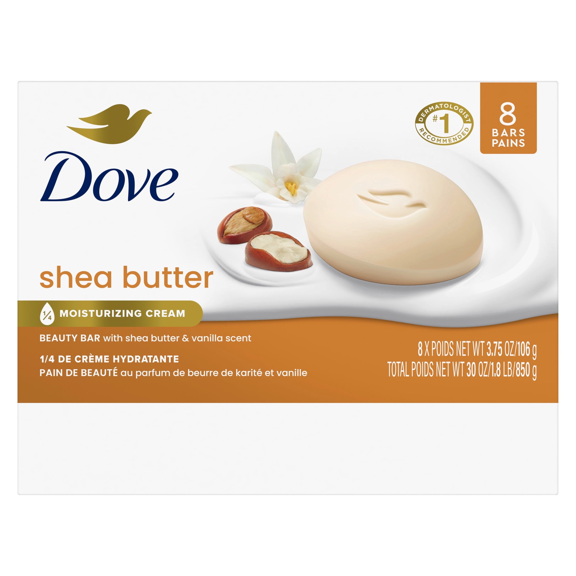 (8 pack) Dove Beauty Bar Soap For Nourished, Radiant Skin, Shea Butter, Enriches Skin, 3.75 oz 8 Bars image 10