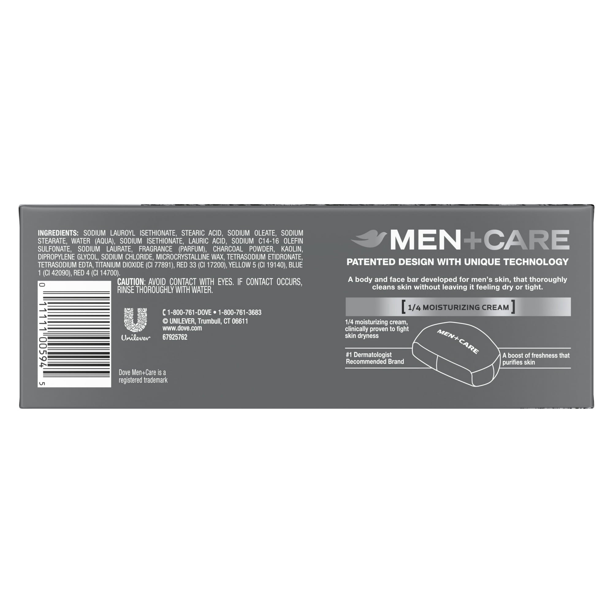Dove Men+Care Body Soap and Face Bar More Moisturizing Than Bar Soap Deep Clean Effectively Washes Away Bacteria, Nourishes Your Skin 3.75 Ounce (Pack of 6) image 2