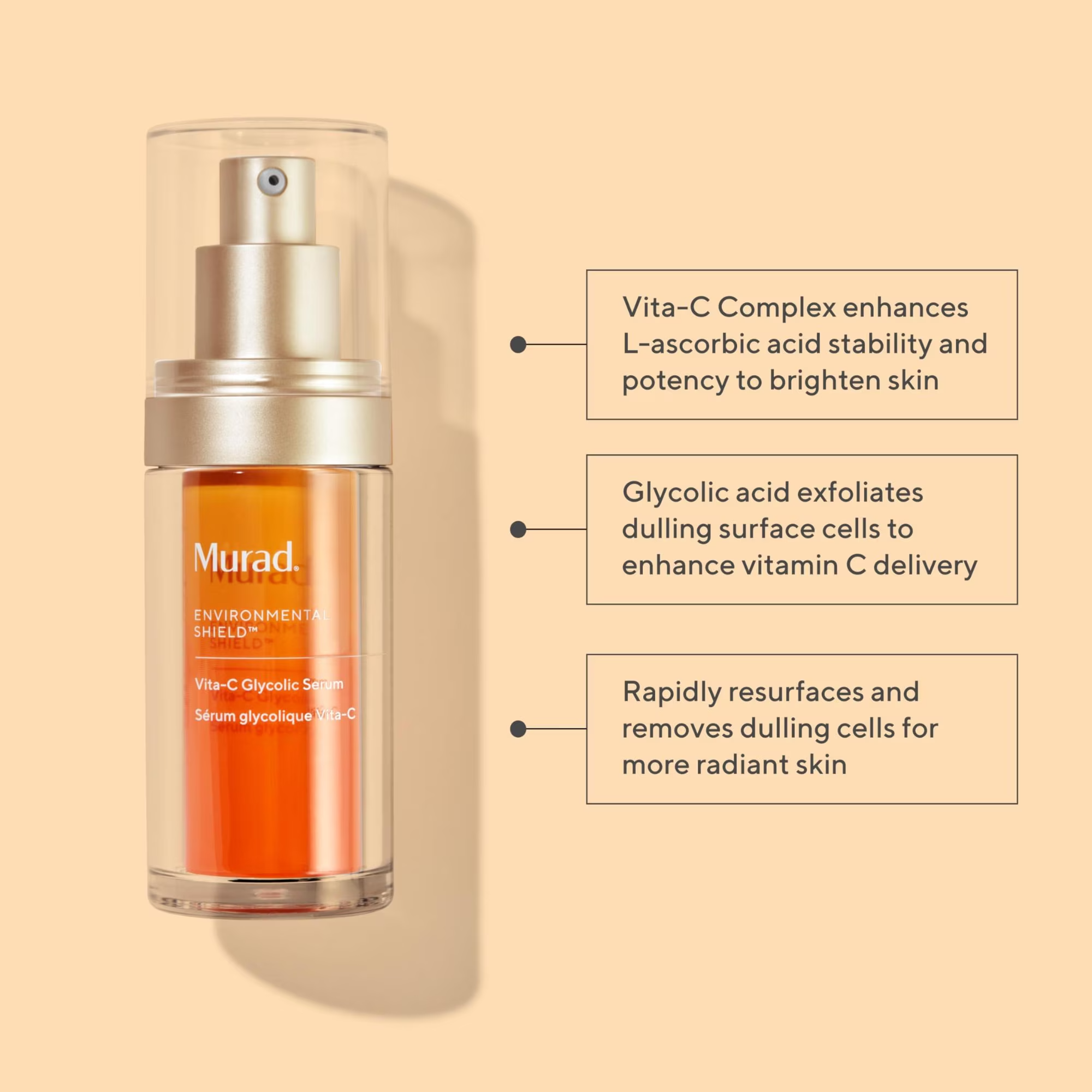 Murad Vita-C Glycolic Serum, For Glowing Skin, 1 fl oz image 3