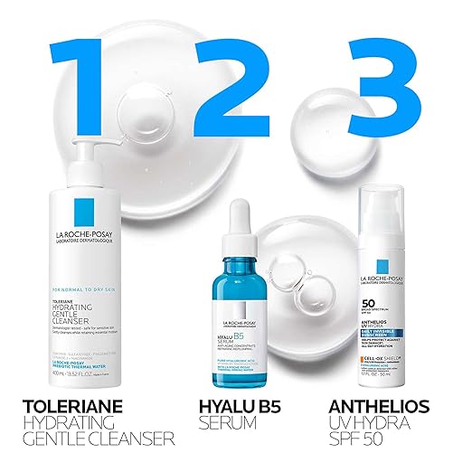 Bundle of La Roche-Posay Hyalu B5 Pure Hyaluronic Acid Serum for Face, Hydrating Serum, Plumps Skin + Anthelios UV Hydra Sunscreen SPF 50, Daily Hydrating Broad Spectrum Invisible SPF Protection image 1