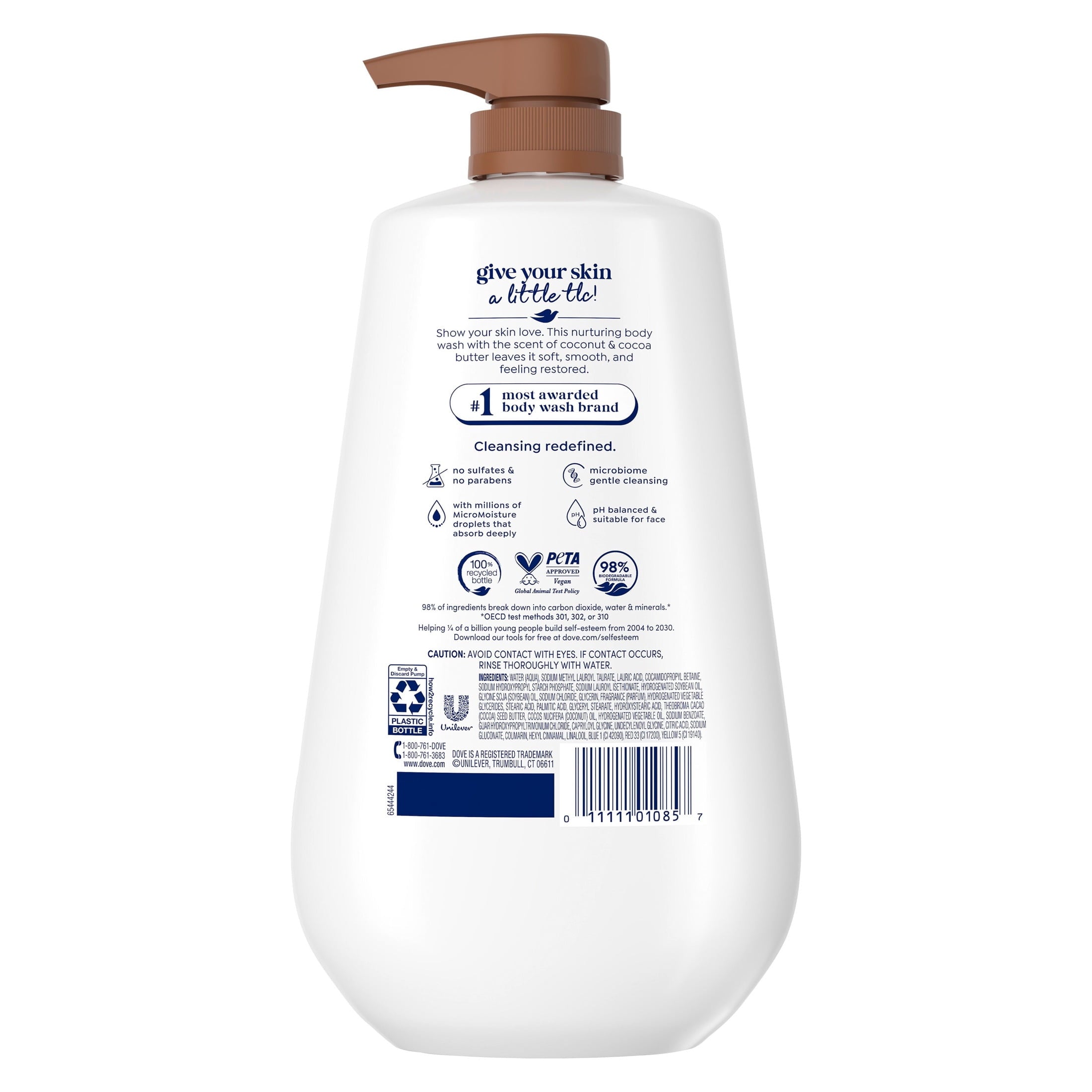 Dove Body Wash With Pump For 24hr Lotion-Soft Skin Restore Coconut & Cocoa Butter Moisturizing Skin Cleanser With No Sulfates No Parabens ,30.6 fl oz image 10