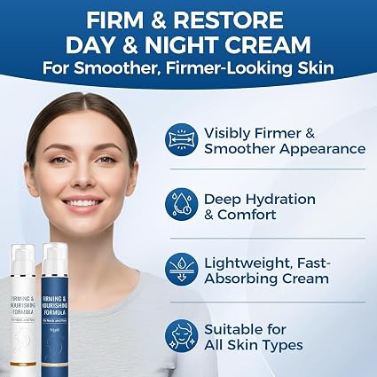 Firming & Nourishing Night Cream for Face & Neck, Deep Hydrating Anti-Wrinkle Moisturizer with Hyaluronic Acid, Shea Butter & Aloe Vera, 50ml (NIGHT CREAM) image 2