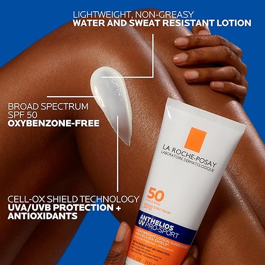 La Roche-Posay Anthelios UV Pro-Sport Sunscreen for Face & Body, Water & Sweat Resistant, Invisible Broad Spectrum Sunscreen, Lightweight & Breathable Skin Sun Protection image 1