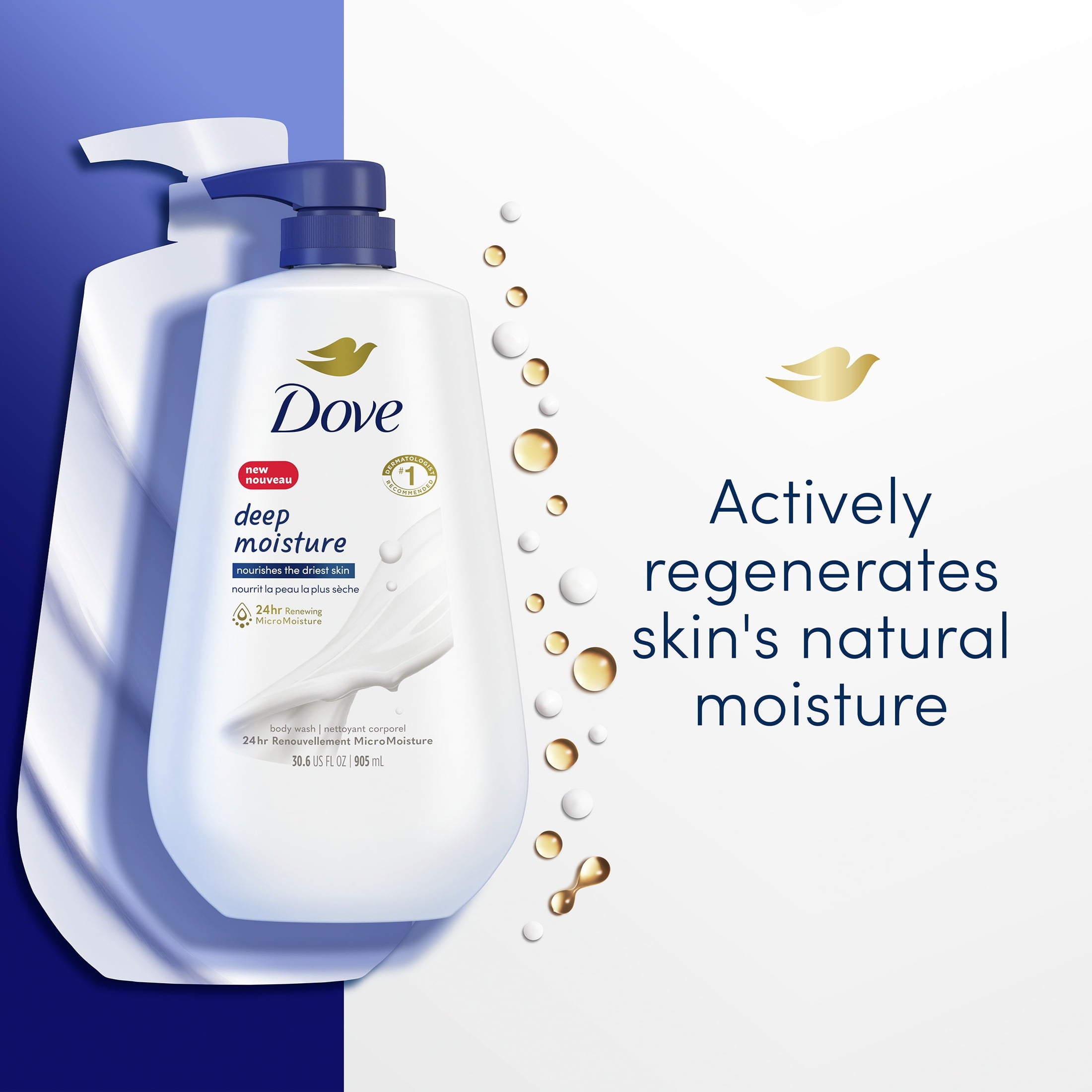 (3 pack) Dove Body Wash with Pump for 24hr Lotion-Soft Skin Deep Moisture Moisturizing Skin Cleanser with No Sulfates No Parabens, 30.6 fl oz image 4