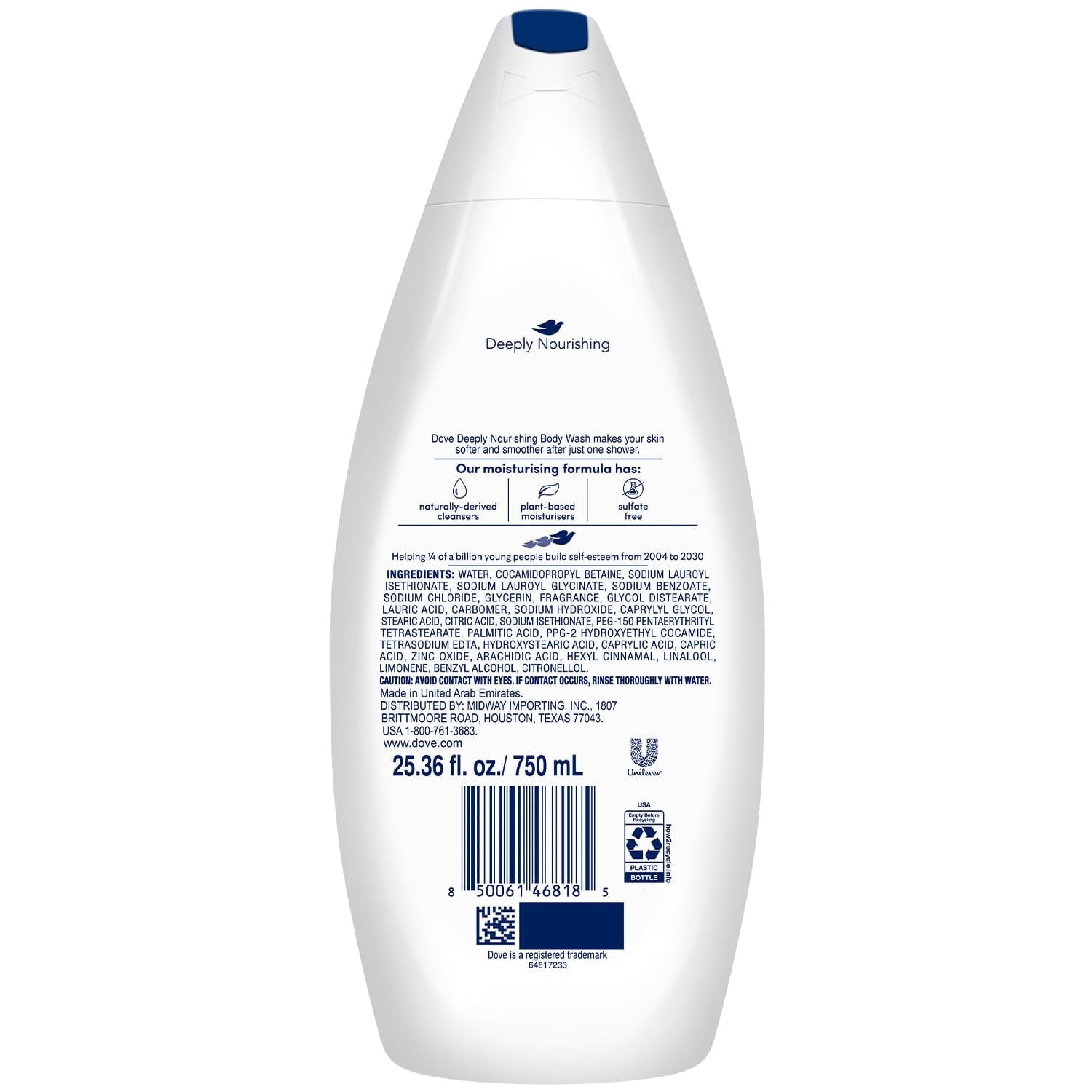 Dove Nourishing Body Wash, Deep Moisture (24 fl. oz., 3 pk.) image 1
