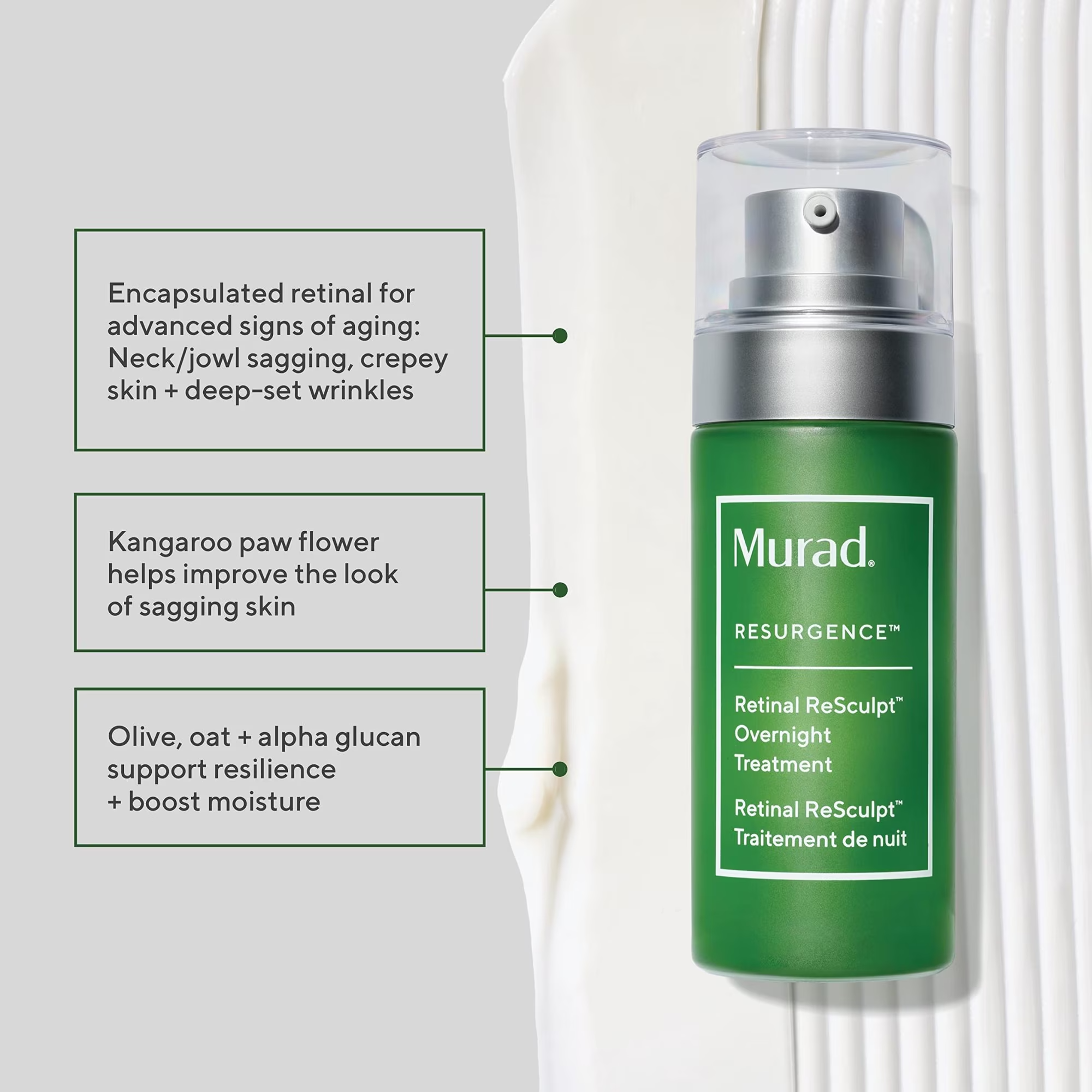 Murad Retinol ReSculpt Overnight Treatment, Smoothing Serum, 1 fl oz image 5