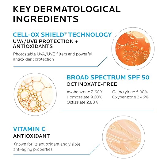 La Roche-Posay Anthelios AOX Daily Antioxidant Serum with SPF, Face Moisturizer with Sunscreen and Vitamin C & E, Oil Free Face Sunscreen for Sensitive Skin, Moisturizing Sun Protection image 1