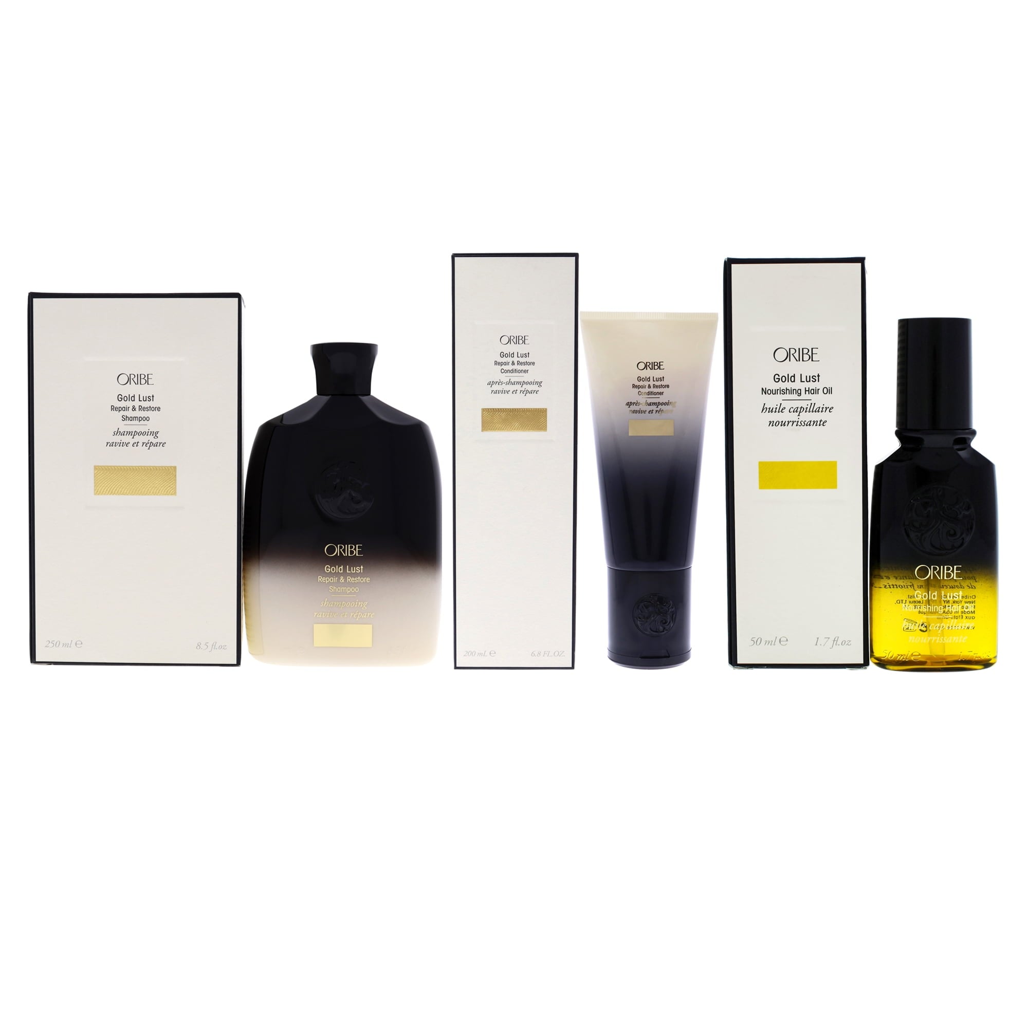 Oribe Gold Lust 3 Pc Kit - 8.5oz Repair and Restore Shampoo, 6.8oz Repair and Restore Conditioner, 1.7oz Nourishing Hair Oil image 0