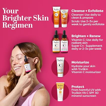 TruSkin Vitamin C Plus Super Serum, 5-Way Rejuvenation with Vegan Collagen, 1 fl oz image 1
