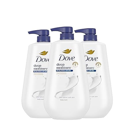 (3 pack) Dove Body Wash with Pump for 24hr Lotion-Soft Skin Deep Moisture Moisturizing Skin Cleanser with No Sulfates No Parabens, 30.6 fl oz image 0